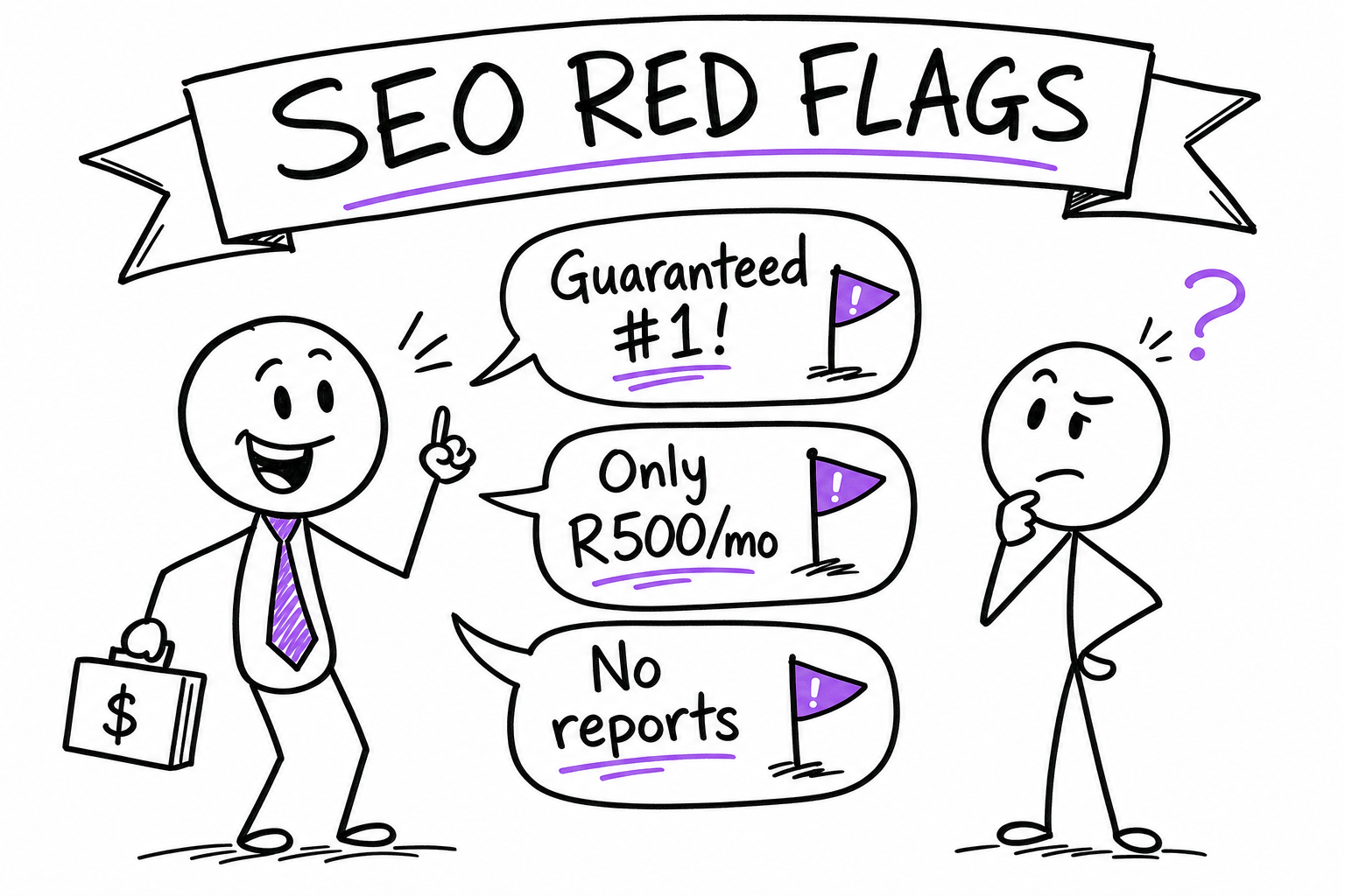 SEO red flags: guaranteed #1, ultra-cheap, no reporting