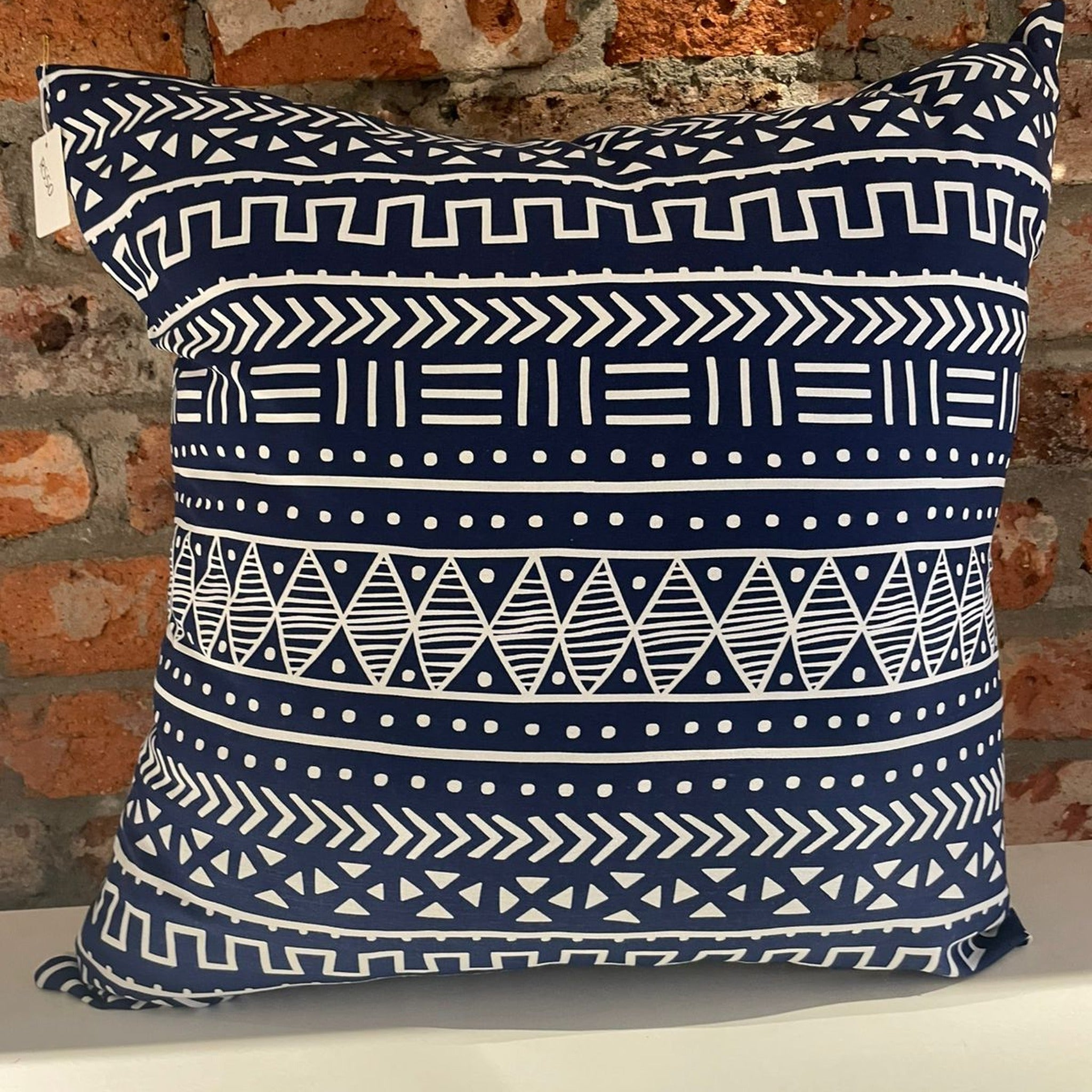Navy & White Mudcloth Cushion — original
